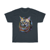 Cattitude Colorful CAT Art Unisex Ultra Cotton Tee, Cat T-Shirt, Cat Lover Shirt