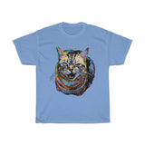 Cattitude Colorful CAT Art Unisex Ultra Cotton Tee, Cat T-Shirt, Cat Lover Shirt